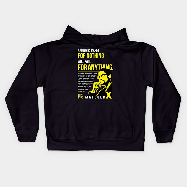 Malcolm X day Kids Hoodie by ZUNAIRA